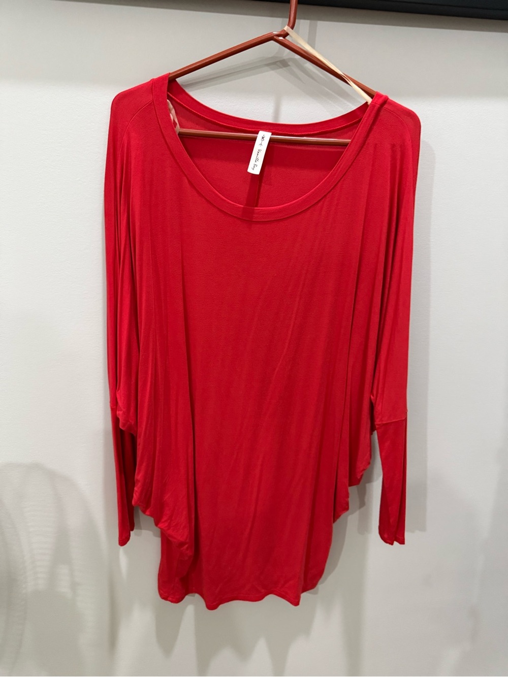 Vanilla Bay Red Draped Long-Sleeve Top